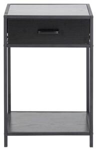 Nočný stolík Benato (42x63x35 cm, čierna)