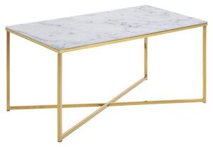 Konferenčný stolík Stenet (obdĺžnik, biela, zlatá)