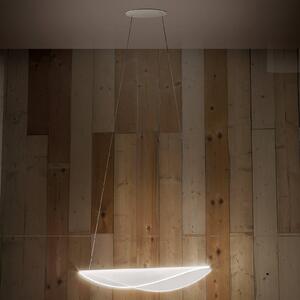 LED závesné svietidlo Diphy, 76 cm, stmievateľné pomocou DALI, Biela / opálová, Obývacia izba / jedáleň, Hliník, Moderný, Závesné svietidlo