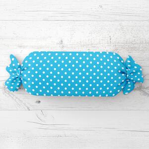 Biante Vankúš valec bonbon Sandra SA-135 Biele bodky na modrom 15x40 cm