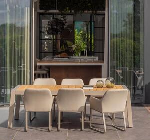 MUZZA Záhradný jedálenský stôl lupur sivý/prírodný