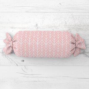 Biante Vankúš valec bonbon Sandra SA-211 Listy na staroružovom 15x40 cm