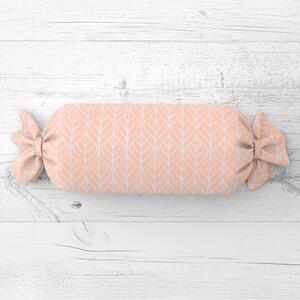 Biante Vankúš valec bonbon Sandra SA-213 Listy na marhuľovo oranžovom 15x40 cm