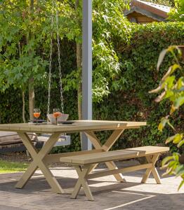 MUZZA Záhradný jedálenský stôl dalit 220 x 100 cm zelený