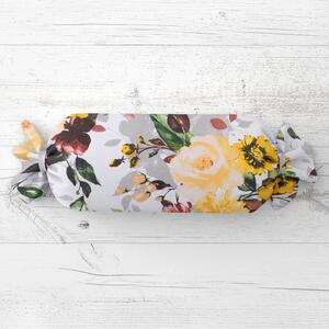Biante Vankúš valec bonbon Sandra SA-217 Veľké žlté kvety 15x40 cm