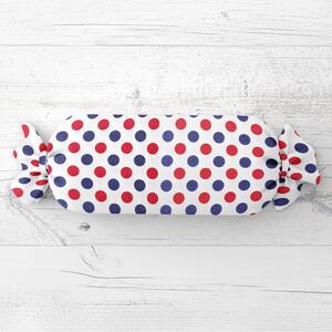 Biante Vankúš valec bonbon Sandra SA-242 Červené a modré bodky 15x40 cm