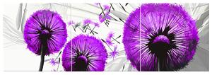 Gario 3 dielny obraz na plátne Krásne fialové púpavy Veľkosť: 90 x 30 cm