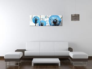 Gario 3 dielny obraz na plátne Krásne modré púpavy Veľkosť: 90 x 30 cm