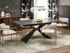 Jedálenský stôl Manuello (čierny mramor + čierna) (pre 4 osoby). Vlastná spoľahlivá doprava až k Vám domov. 1092400