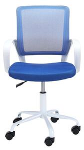 Otočná stolička FD-6, biela/modrá