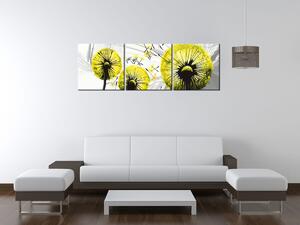 Obraz na plátne Krásne žlté púpavy - 3 dielny Rozmery: 90 x 60 cm