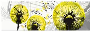 Obraz na plátne Krásne žlté púpavy - 3 dielny Rozmery: 150 x 50 cm