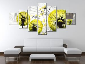 Obraz na plátne Krásne žlté púpavy - 7 dielny Rozmery: 210 x 150 cm