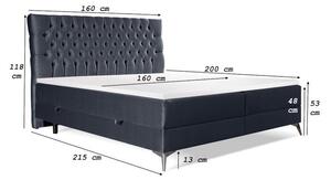 Čalúnená posteľ Tegan 160x200, sivá, vr. matraca a topperu