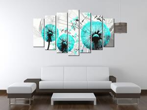 Obraz na plátne Krásne tyrkysové púpavy - 7 dielny Rozmery: 210 x 100 cm