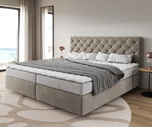 DELIFE Boxspring posteľ Dream-Great mikrovlákno béžová 200×200 cm bonellový matrac topper