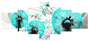 Obraz na plátne Krásne tyrkysové púpavy - 7 dielny Rozmery: 210 x 150 cm