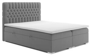 Čalúnená posteľ Celine 180x200, sivá, vr. matraca a topperu