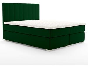 Čalúnená posteľ Lara 180x200, zelená, vr. matraca a topperu