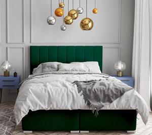 Čalúnená posteľ Lara 180x200, zelená, vr. matraca a topperu
