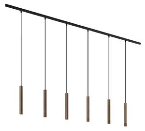 Moderný koľajnicový systém s 6 závesnými svetlami bronzový 1-fázový - Slimline Keno