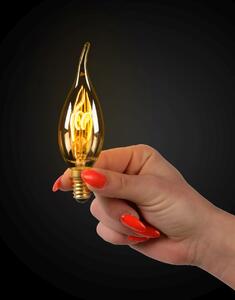 Diolamp EDISON LED sviečková žiarovka plamienok GOLD