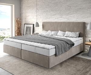 DELIFE Boxspring posteľ Dream-Well mikrovlákno béžová 200x200 cm bonellový matrac topper