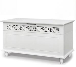 Drevená truhlica JERSEY, 80x40x48cm, biela Casaria
