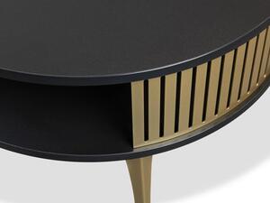 Konferenčný stolík Mozimo Gold, Farba: zlatá/čierny molet Mirjan24 5903211338892