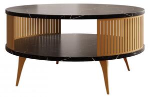 Konferenčný stolík Mozimo Gold, Farba: zlatá/čierny molet Mirjan24 5903211338892