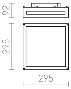 Rendl PLAKA | Vonkajšie štvorcové stropné svietidlo IP54 Farba: Sivá
