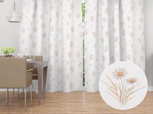 Biante Bavlnený záves Sandra SA-783 Margaréty na bielom 150x150 cm