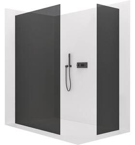 CERANO - Sprchová zástena Walk-in Crystal TL/P - 8 mm - bezvzperový systém - zlatá, grafitové sklo - 160x130x200 cm