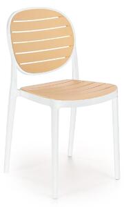Záhradná stolička Karter (biela + naturálna). Vlastná spoľahlivá doprava až k Vám domov. 1092584