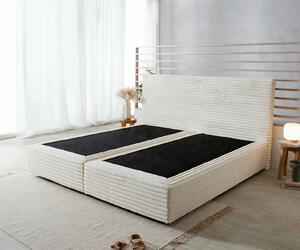DELIFE Boxspring posteľ Dream-Well plyšový manšester béžová 200x200 cm