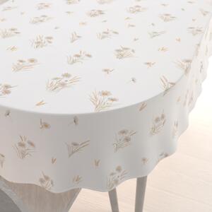 Biante Bavlnený oválny obrus Sandra SA-783 Margaréty na bielom 50x100 cm