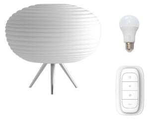 IMMAX NEO Chytrá stolná LED lampa na diaľkové ovládanie COCONO, 1xE27, 8,5 W, RGB, biela