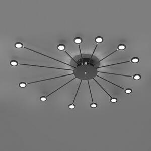 Stropné LED svietidlo Peacock, 15-pl., čierne