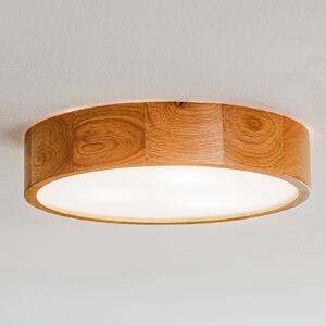 Stropné svietidlo Cleo, Ø 38 cm, 3 svetlá, dubové drevo, E27