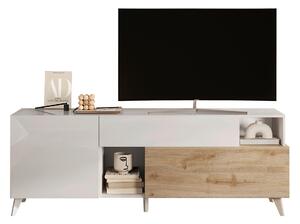 TV DIEL, farba duba, biela s vysokým leskom, 181/67/42 cm Carryhome - Obývacie zostavy