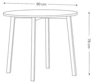 Jedálenský stôl Ronko 90x76x90 cm (biela, buk)