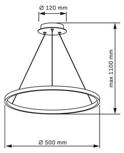 LED Luster na lanku LEA LED/20W/230V 4000K pr. 50 cm matný chróm