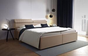 Čalúnená posteľ Oscar 180x200, béžová, vrátane matraca