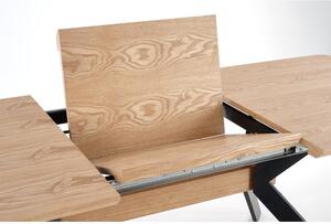 Jedálenský stôl Benifes rozkladací 160-200x76x90 cm (čierna,dub)