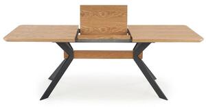 Jedálenský stôl Benifes rozkladací 160-200x76x90 cm (čierna,dub)