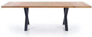 Jedálenský stôl Xesi rozkladací 160-250x76x90 cm (dub, čierna)