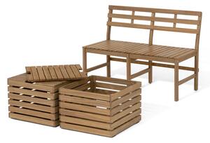 Záhradná lavica »Lenja« s miestom na sedenie a s truhlicami s úložným priestorom