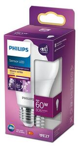 Philips 8718699782733 LED žiarovka 1x8W E27 806lm 2700K teplá biela, so senzorom, matná biela, Eyecomfort + záruka 3 roky zadarmo