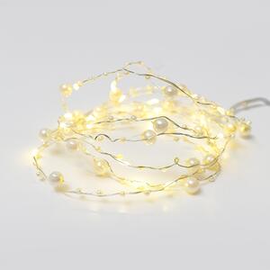 ACA DECOR LED dekoračné girlanda - Perly, teplá biela farba, 2xAA, 200 cm