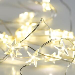 ACA DECOR LED vianočné / dekoračné girlanda - Hviezdy, teplá biela farba, 200 cm, IP20, 2xAA